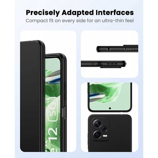 Xiaomi Redmi Note 12 5G Gummibelagd Mattsvart Silikon Skal