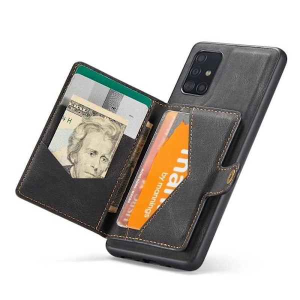 Samsung A71 stødsikkert cover med magnetisk kortholder JeeHood Black