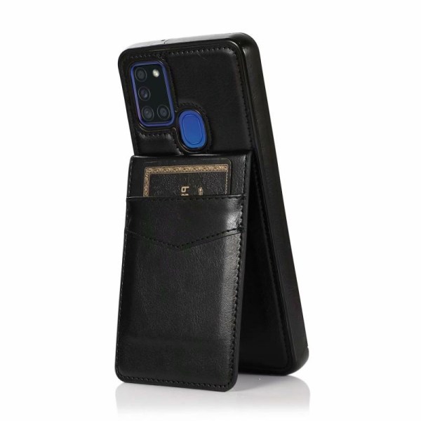 Samsung A21s Mobile Cover Card Holder 5-SLOT Retro V3 Black
