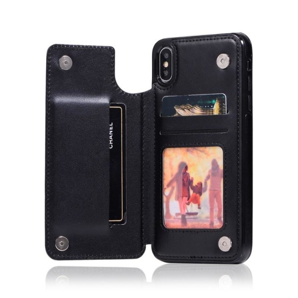 iPhone XS Max Shockproof Case Kortholder 3-POCKET Flippr V2 Black
