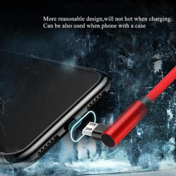 3m Slitstark Flätad Metallic Micro-USB Kabel Quick Charge 3.0 Svart