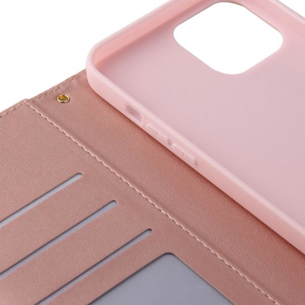 iPhone 12 Mini Trendikäs lompakkokotelo Sparkle 4-FACK Pink