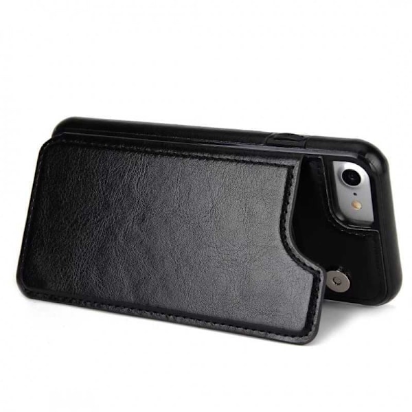 iPhone 7 Plus Shockproof Cover Card Holder 3-SLOT Flippr Svart