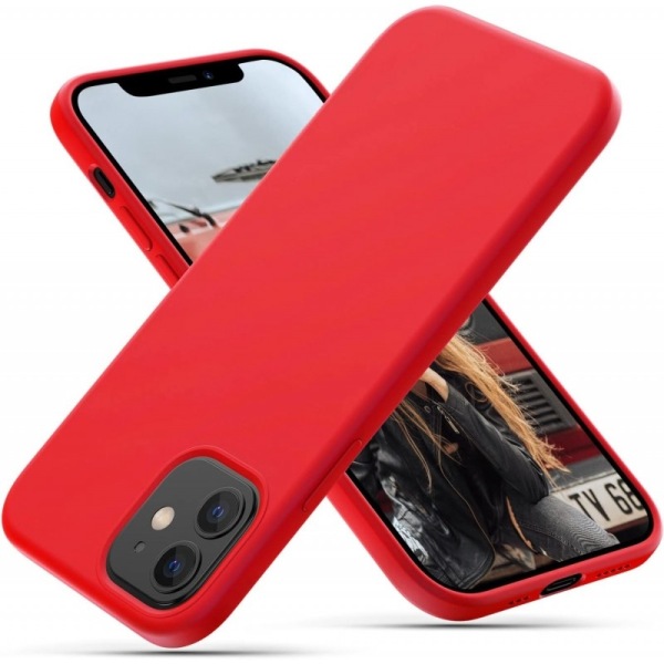 Gummibelagt Stöttåligt Skal iPhone 12 Mini - Röd