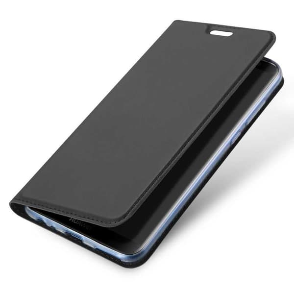 Mate 10 Lite Flip Case Smooth -korttipaikka Svart