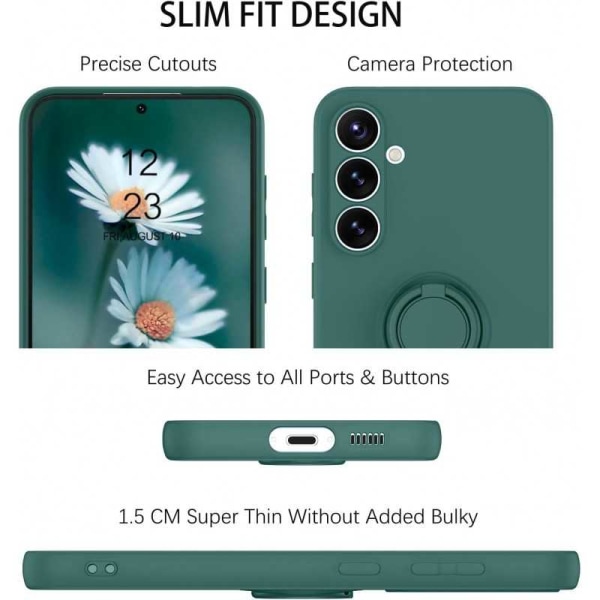Samsung S24 Plus Stöttåligt Skal med Ringhållare CamShield - Grö