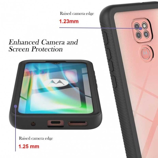 Moto E7 Plus/G9 Play Heltäckande Premium 3D Skal ThreeSixty Svart