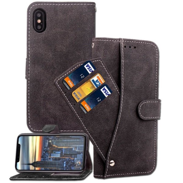 iPhone XS Max praktisk lommebokveske med 7-FACK Pharah Black