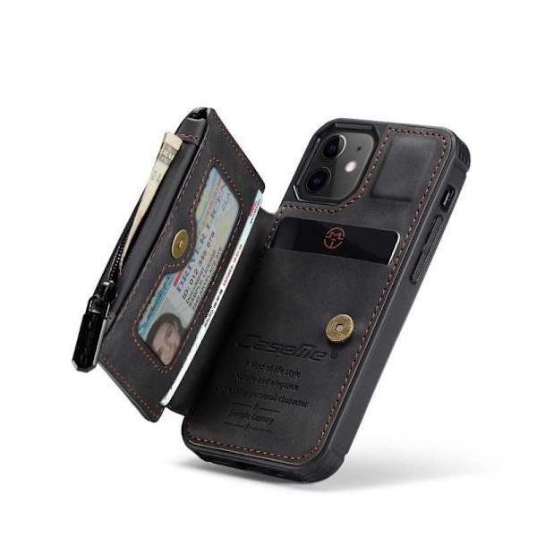 iPhone 13 Cover Kortholder & Lynlås 4-RUMMET CaseMe Flippr Black