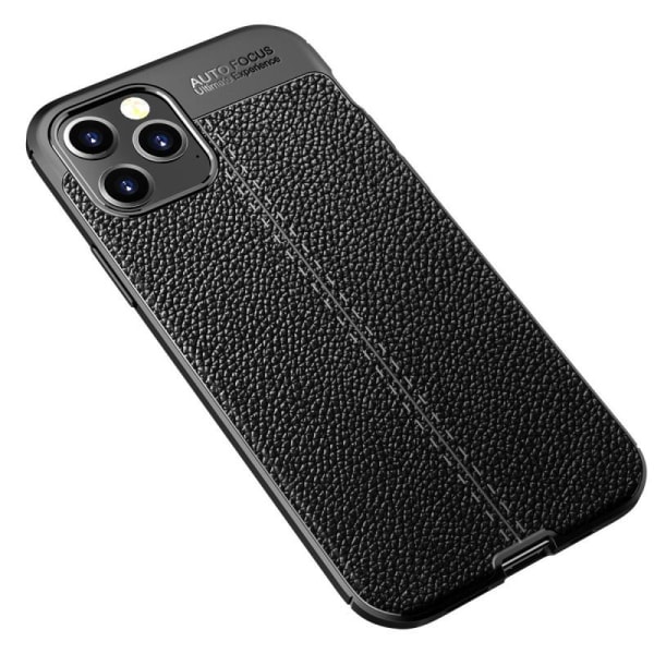 iPhone 12 Pro Iskunkestävä ja Iskunvaimennin Suoja LeatherBack Black