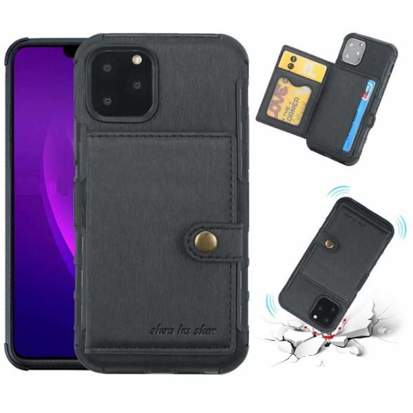 iPhone 11 Pro Max Iskunkestävä kansi korttipaikalla 4-SLOT Streetwise V3 Black