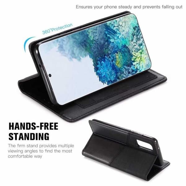 Samsung S21 FE Elegant Case PU-nahkaa ja RFID-esto Black