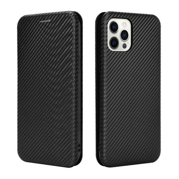 iPhone 12 Pro Max Flip Case -korttipaikka CarbonDreams Black