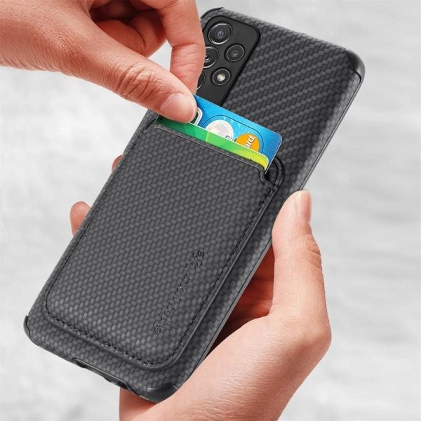 Stødsikker Skal med Magnetkortholder Magsafe RFID til Samsung A2 Black