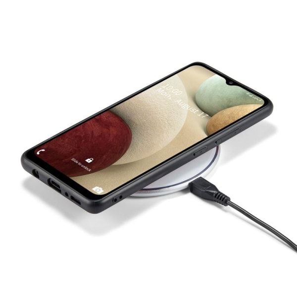 Samsung A12 Stöttåligt Skal med Magnetisk Korthållare JeeHood Svart