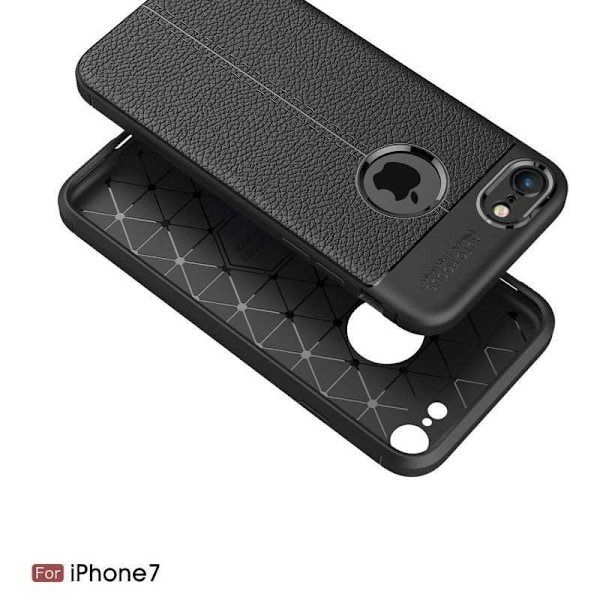 iPhone 7 Iskunkestävä ja iskuja vaimentava nahkatakki Svart