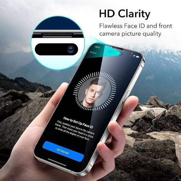 iPhone 14 Pro Max FullFrame 0,26 mm 2,5D 9H karkaistu lasi Transparent