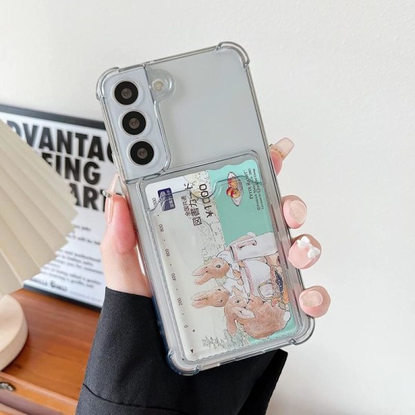 Ohut iskunkestävä kännykkäkuori korttipaikalla Samsung S23 Transparent