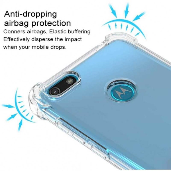 Motorola Moto E6 Play Stødabsorberende Silikone Shell Shockr Transparent