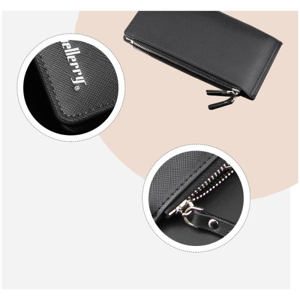 Premium-lompakko synteettistä nahkaa | RFID-suojaus Black