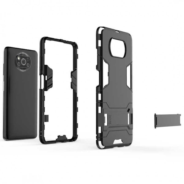 Xiaomi Poco X3 NFC iskunkestävä kotelo jalustalla ThinArmor Black