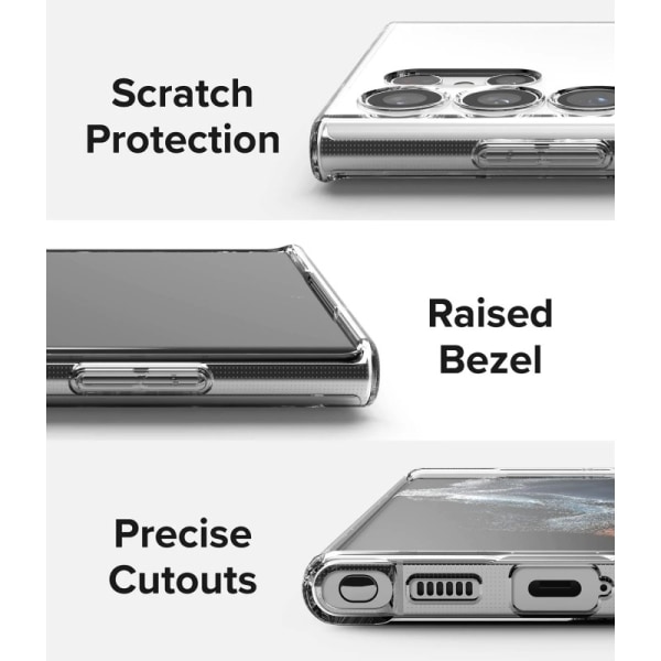 Samsung S23 Ultra Iskuja vaimentava silikonikotelo Simple Transparent