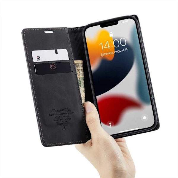 iPhone 13 Pro Max Exclusive Elegant Flip Case CaseMe 3-FACK Black