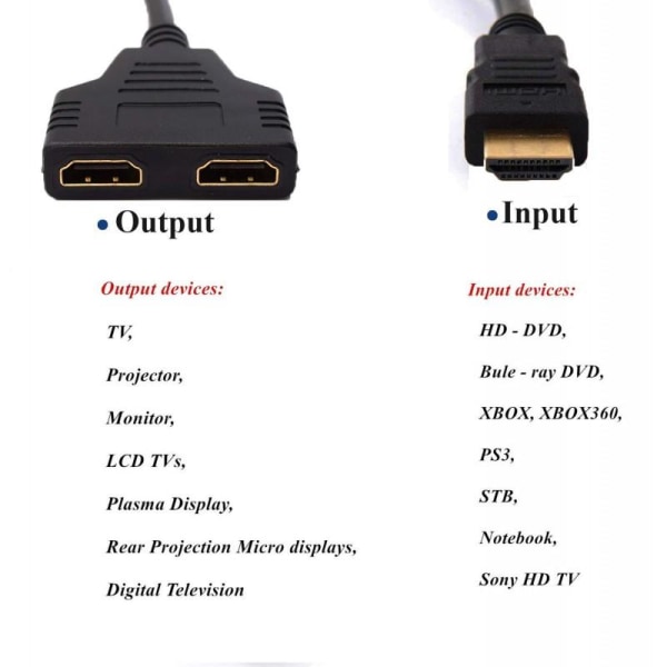 HDMI Splitter Adapter Svart