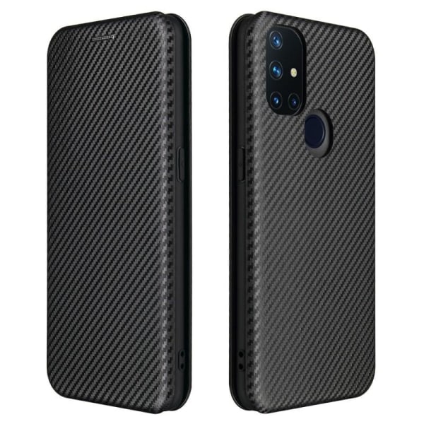 OnePlus Nord N10 Flip Case Kortrum CarbonDreams Black