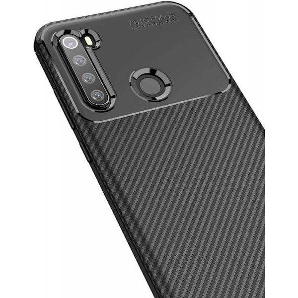 Xiaomi Redmi Note 8 Iskunkestävä ohut suojus FullCarbon V4 Black