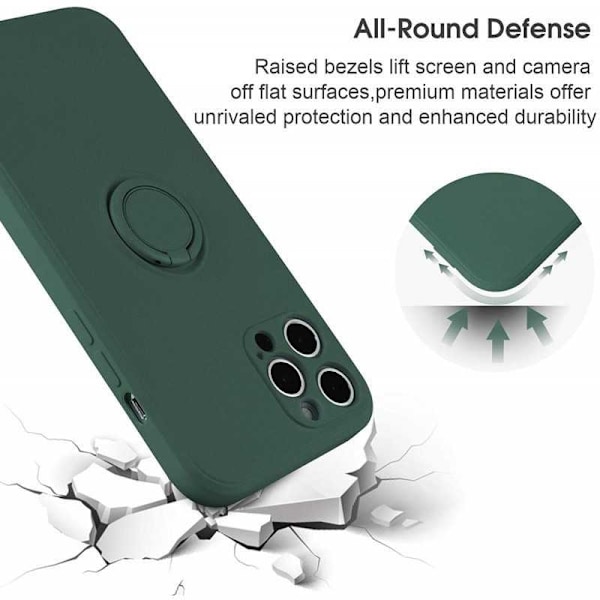 iPhone 13 Mini iskunkestävä kotelo CamShield-renkaan pidikkeellä Grön
