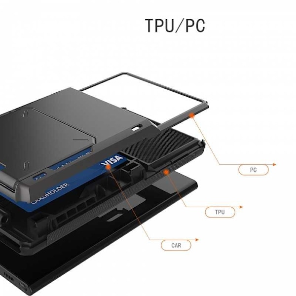 Samsung Note 20 Ultra iskunkestävä kotelo Void-korttipaikalla Black