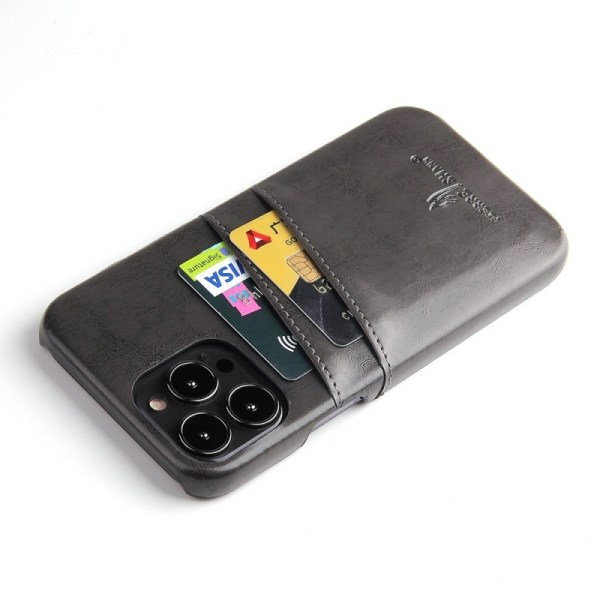 iPhone 13 Pro Eksklusivt støtdempende kortholder Retro Black