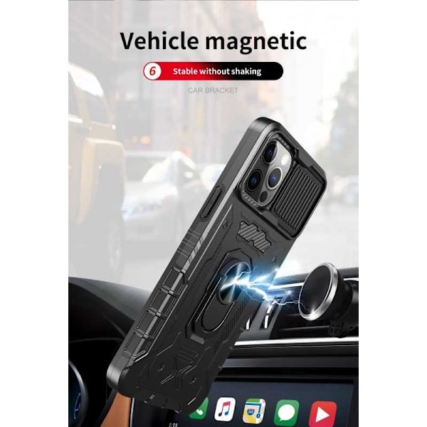 iPhone 12 Pro Max Kattava Premium 3D -suojus ThreeSixty CamShield Black