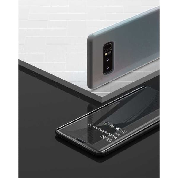 Samsung Note 8 Smart Flip Case Clear View Seisova V3 Rocket Black