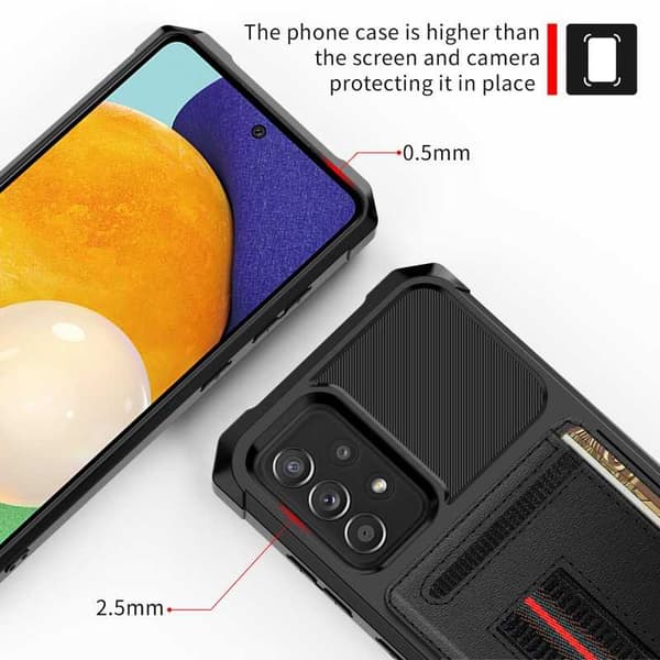 Samsung A72 4G / 5G Iskunkestävä kansi korttipaikalla Solid V2 Black