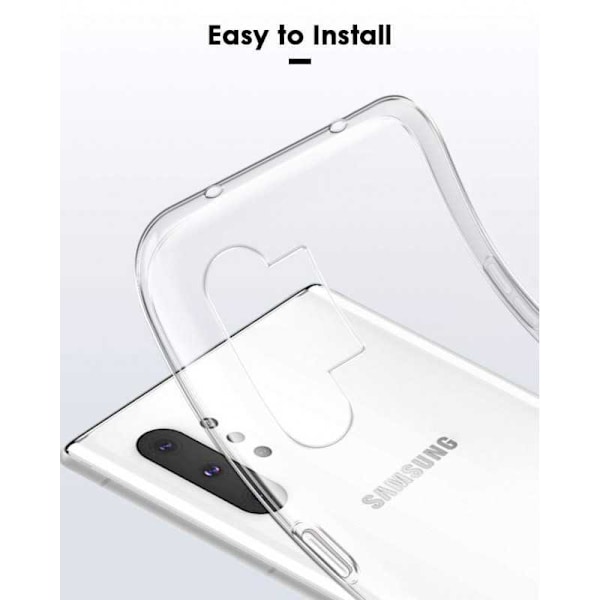 Samsung Note 10 Plus stødabsorberende silikonecover Enkelt Transparent