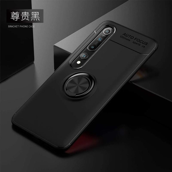 Xiaomi Mi 10 käytännöllinen iskunkestävä kotelo rengaspidikkeell Black