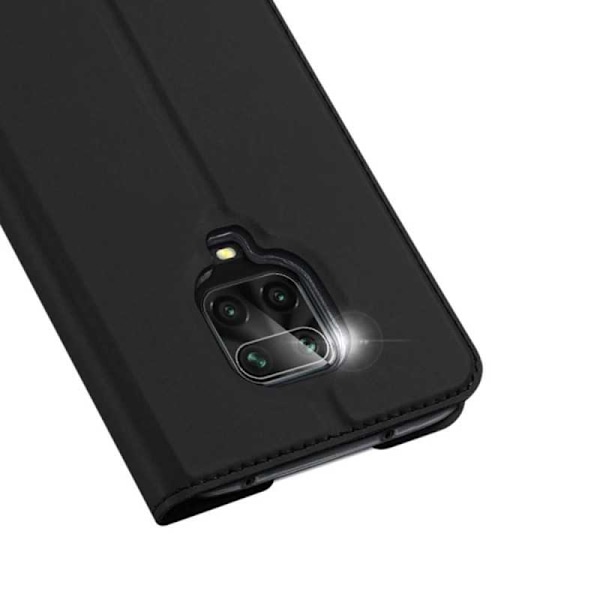 Xiaomi Redmi Note 9S / 9 Pro Flip Case Smooth -korttipaikka Black