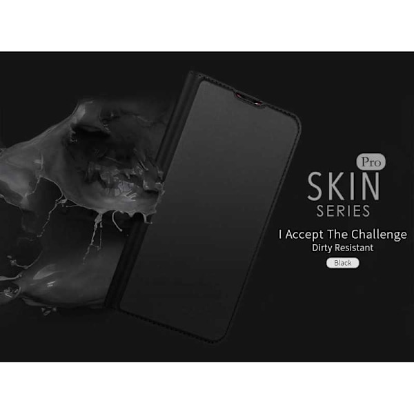 Xiaomi Redmi Note 8 Pro Flipfodral Skin Pro med Kortfack Svart