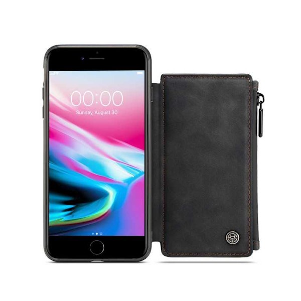 iPhone 7 Plus -suojuskorttipidike ja vetoketju 5-FACK CaseMe Flippr Black