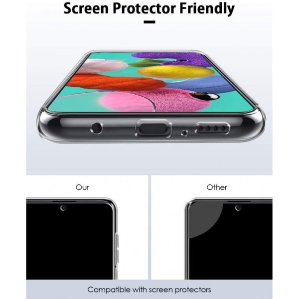 Samsung A71 Stöttåligt Genomskinligt Skal Simple Transparent