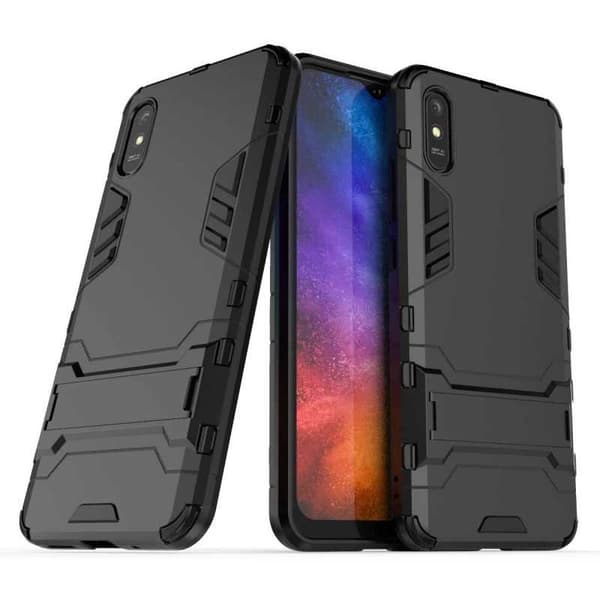 Redmi 9A iskunkestävä kotelo jalustalla ThinArmor Black
