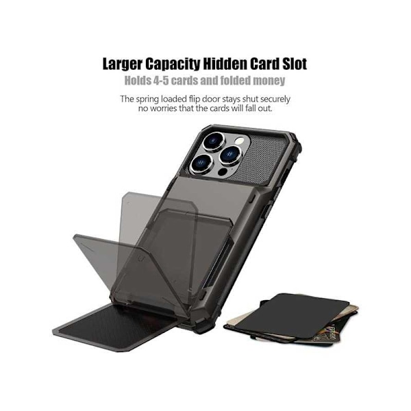 iPhone 13 Mini Iskunkestävä kotelo Void-korttipaikalla Black