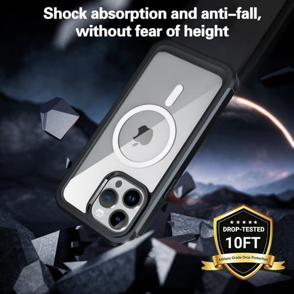 iPhone 15 Pro Heltäckande Magsafe Premium 3D Skal 3in1 ThreeSixty