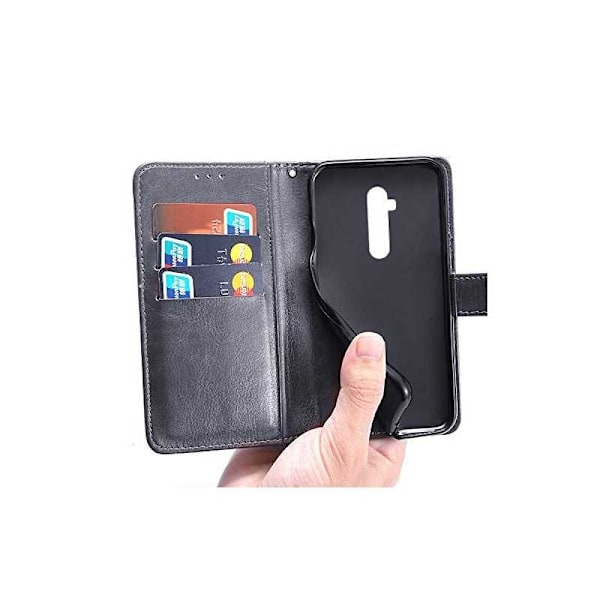 OnePlus 8 Plånboksfodral PU-Läder 4-FACK Svart