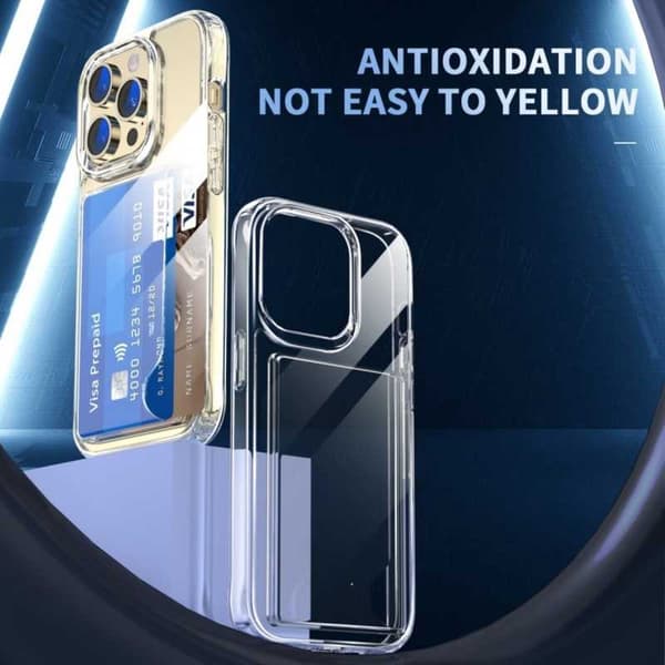 iPhone 13 Pro Max Iskunkestävä kansi korttilokerolla V3 Transparent