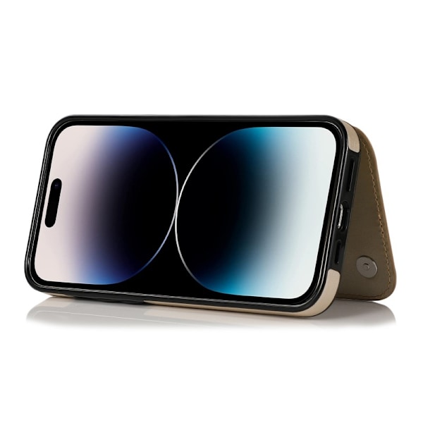 iPhone 14 Pro Max Stöttåligt Skal Korthållare 3-FACK Flippr V2 - Guld