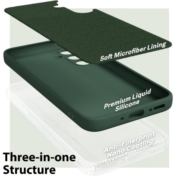 Samsung A35 5G Gummibelagd Mattgrönt Skal Kameraskydd Liquid - G Mörkgrön
