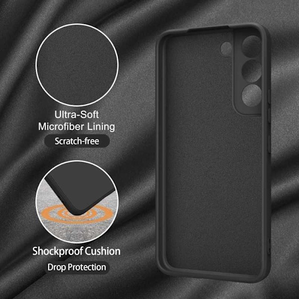 Samsung S21 Gummibelagd Mattsvart Skal Kameraskydd Liquid - Svart